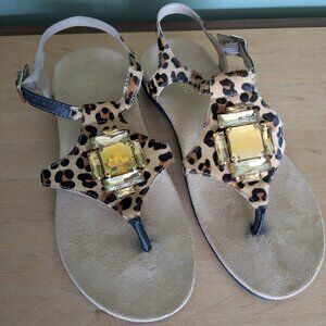 Vionic Animal Print Jeweled Sandals